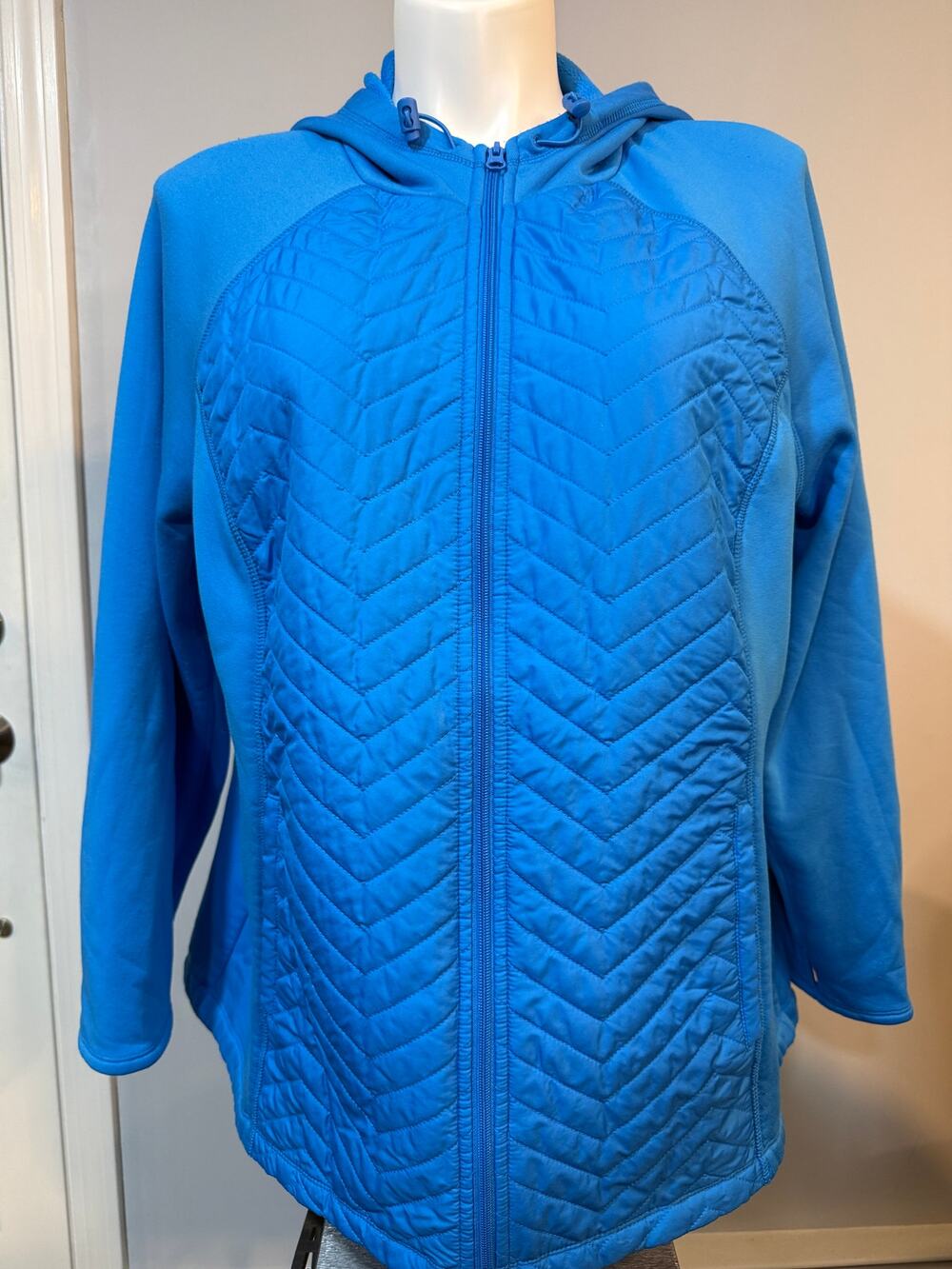 Livi Active Hybrid Quilted Fleece Jacket Women's 18/20 Blue EUC